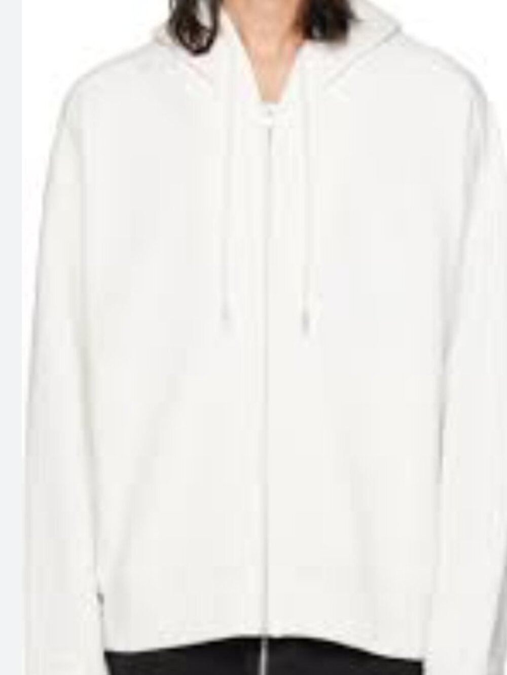 NWT JIL SANDER Long- Sleeve Full Zip Hooded Sweatshirt In Natural White Size XL